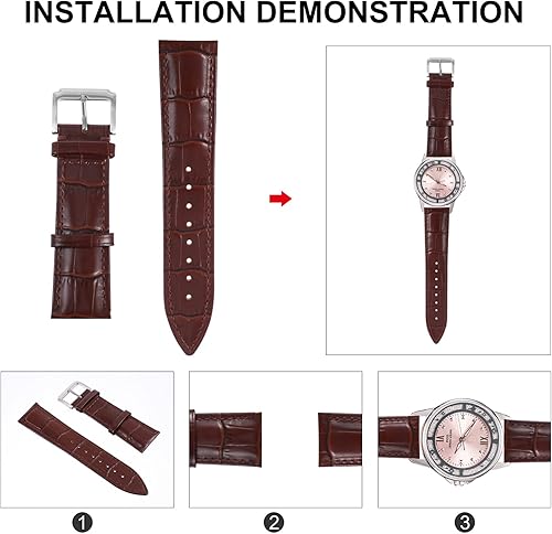 Miniatura 3 de Hemobllo 1 Set Leather Strap Leather Wristband Reloj Inteligente Para Mujer Relojes Inteligentes Para Mujer Replacement Strap Band Reloj Inteligente