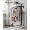 Amazon.com: SONGMICS Clothes Rack with Wheels, Heavy-Duty Garment Rack ...
