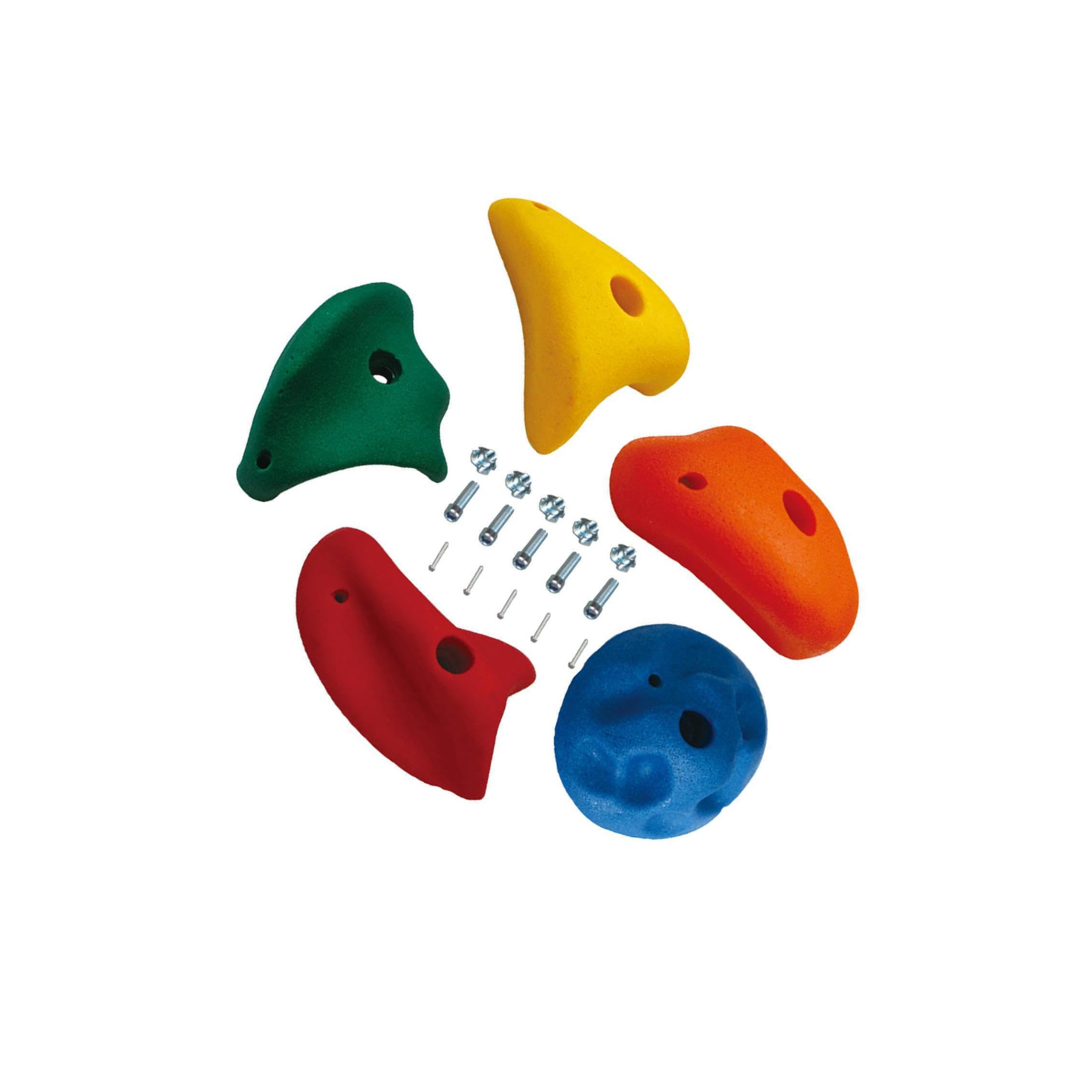 Kits de Escalada de Pared con herrajes de Montaje. Juegos para Interiores y Exteriores. Ayuda a los niños a desarrollar Confianza y Fuerza. Presas de