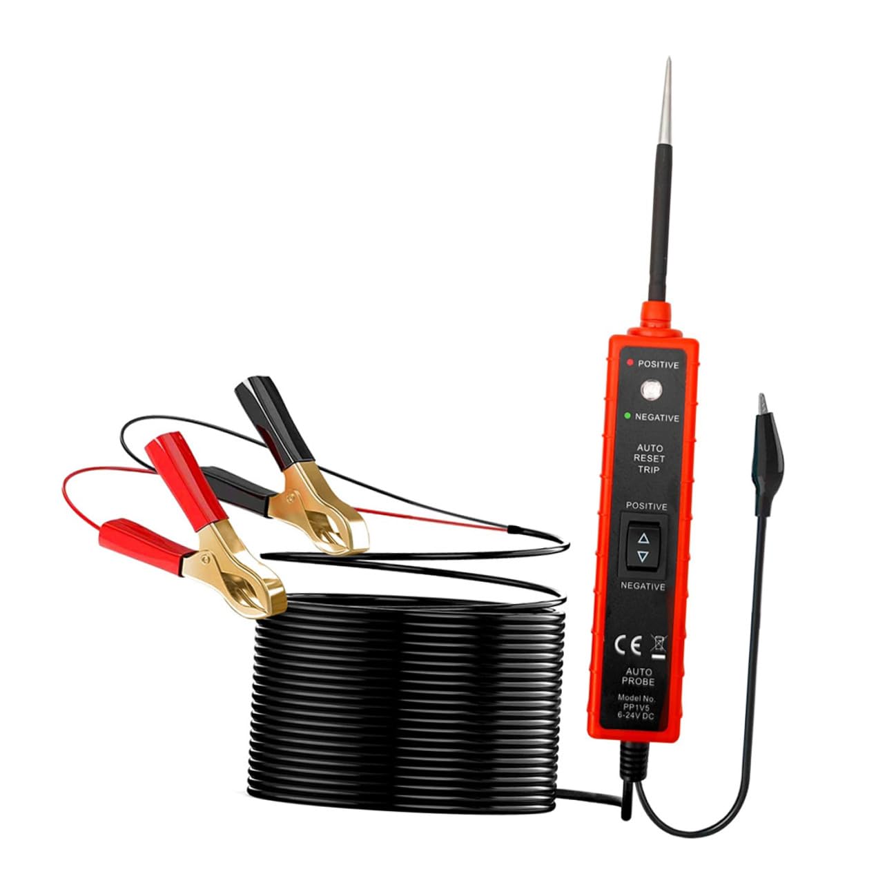 Stromkreisprüfer für Auto und Elektrische Kabel mit 16ft Kabel 6-24v Arbeitsspannung Abs Material Diagnosefunktion und Präziser Messung für Kfz Elektrosysteme