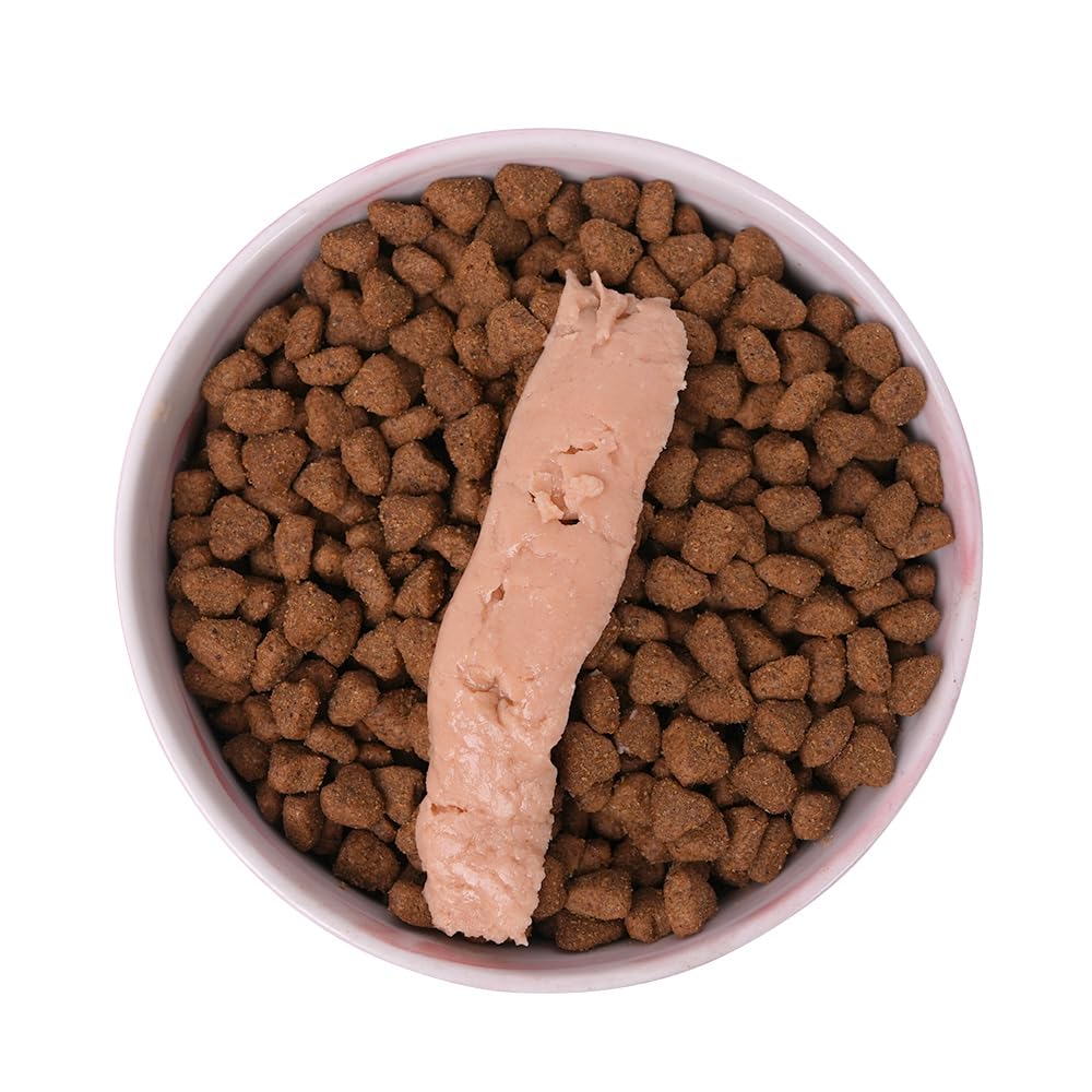 Cremige Snacks für Katzen, Püree, weiche Leckereien mit Taurin und Vitaminen, ohne Konservierungsstoffe, sehr schmackhaft, nasser Snack, fettarm, ohne Zuckerzusatz (50 x 15 g, Huhn)