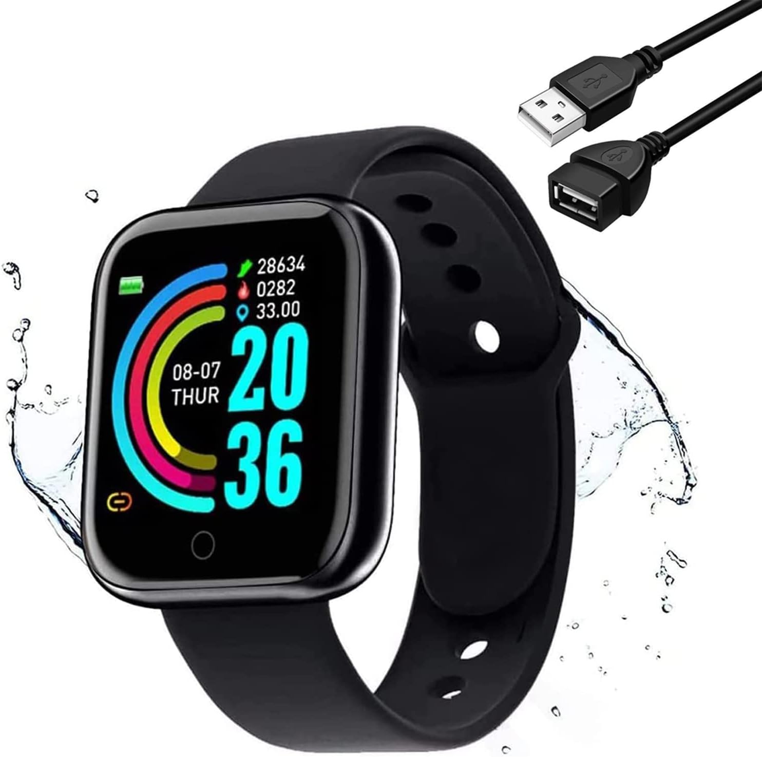 Znsrkl Smartwatch Orologio Fitness Sportivo Donna Uomo Impermeabile, Cardiofrequenzimetro Contapassi da Polso Monitor Pressione Sanguigna Activity Tracker,Collegare Diecly allUSB per Caricare, Nero Znsrkl Smartwatch Orologio Fitness Sportivo Donna Uomo Impermeabile, Cardiofrequenzimetro Contapassi da Polso Monitor Pressione Sanguigna Activity Tracker,Collegare Diecly allUSB per Caricare, Nero