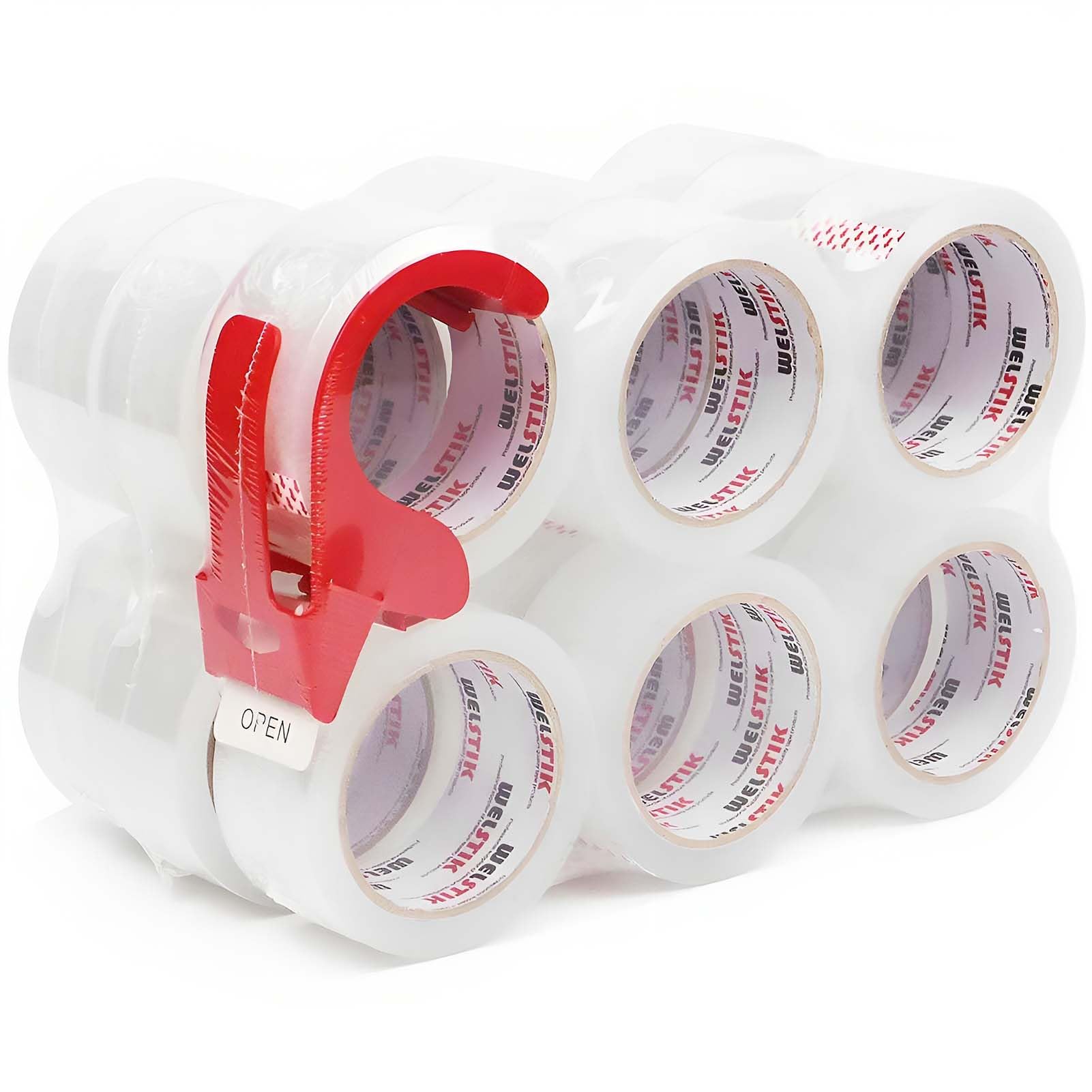 Heavy Duty Packing Tape - 6 Rolls Crystal Clear, 2.7Mil Thick, 1.88x60yd Each