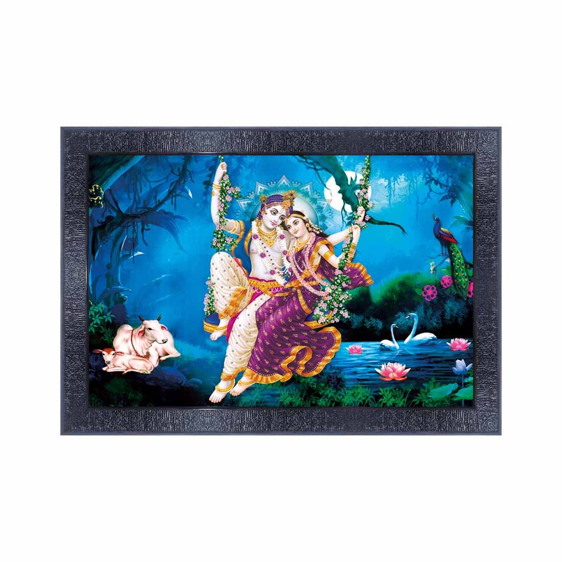 pnf Poster And Frames Radha Krishna Wooden Photo Frame With Acrylic Sheet | For Living, Pooja Room | Home Decoration Item | Best Gifting Option (10 * 14inch,Multicolour,Synthetic) 17559