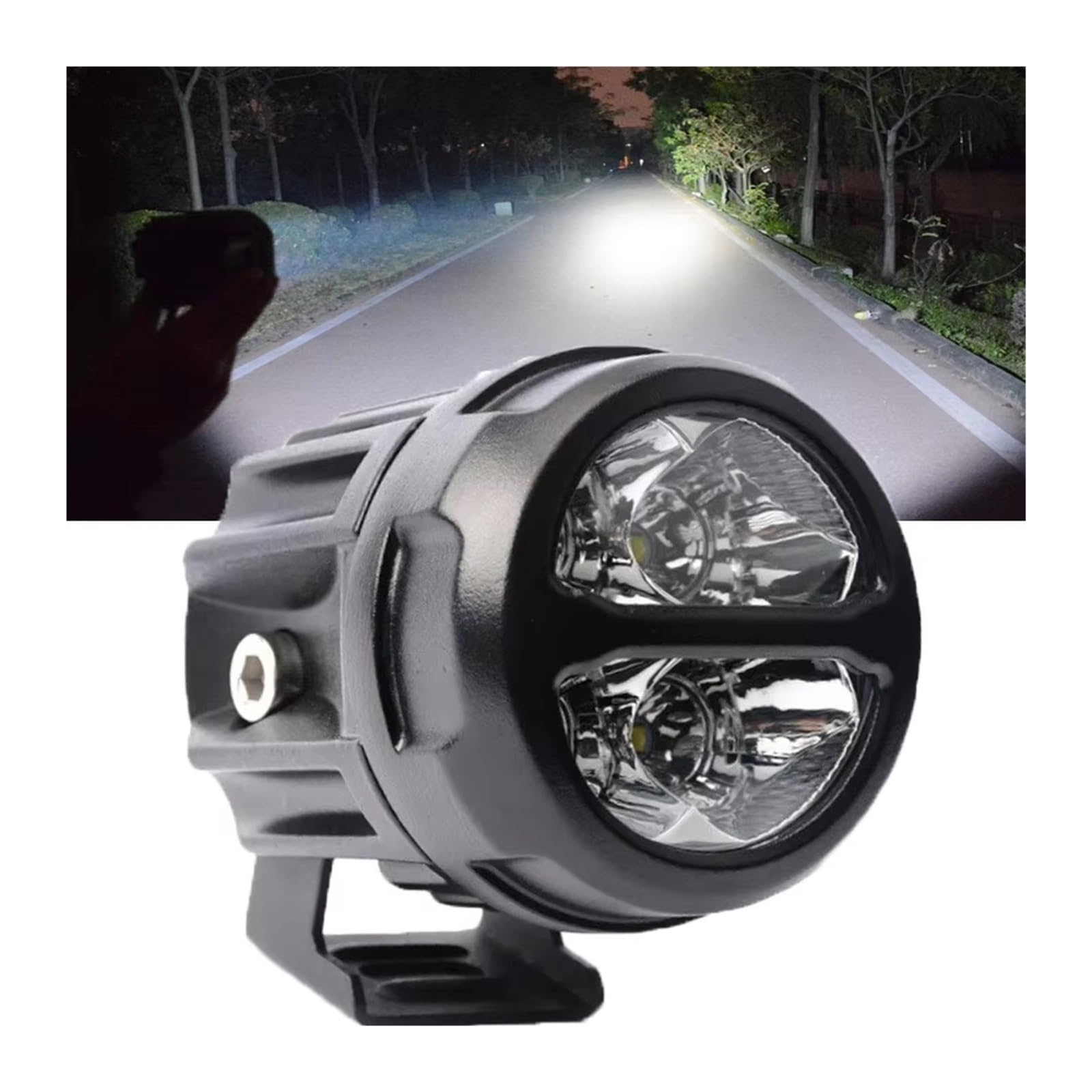 Proyector Moto Faros Delanteros para ATV para Scooter para Café para Racer 1 Pieza Luces LED Antiniebla Conducción 4000LM 4 Piezas Chips Alta Potencia Foco Trabajo