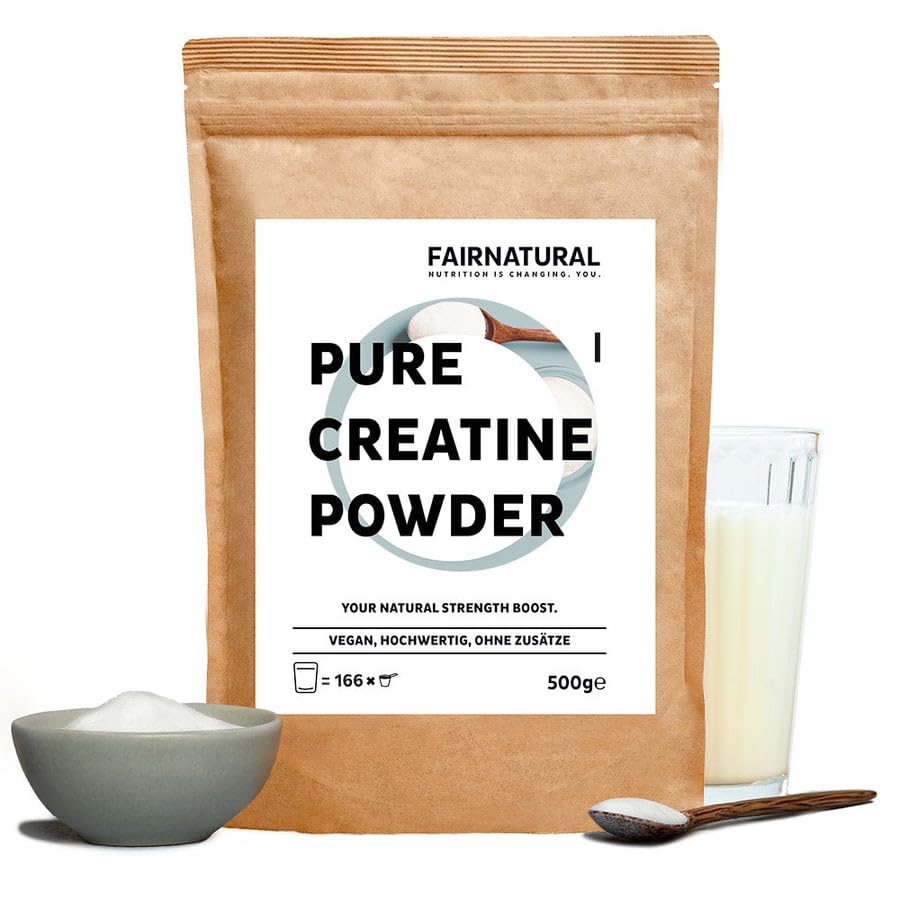 Creatin, Kreatin Pulver Monohydrat [aus Deutschland] Ohne Zusätze, vegan und ultrafein - Creatine Pulver in höchster Qualität (500g)