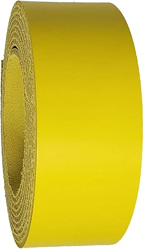 Tiras de cuero amarillo de 1.25 pulgadas de ancho  Correas de cuero Latigo de hasta 96 pulgadas de largo  6-7 oz. (0.094  0.110 in) Correas de cuero