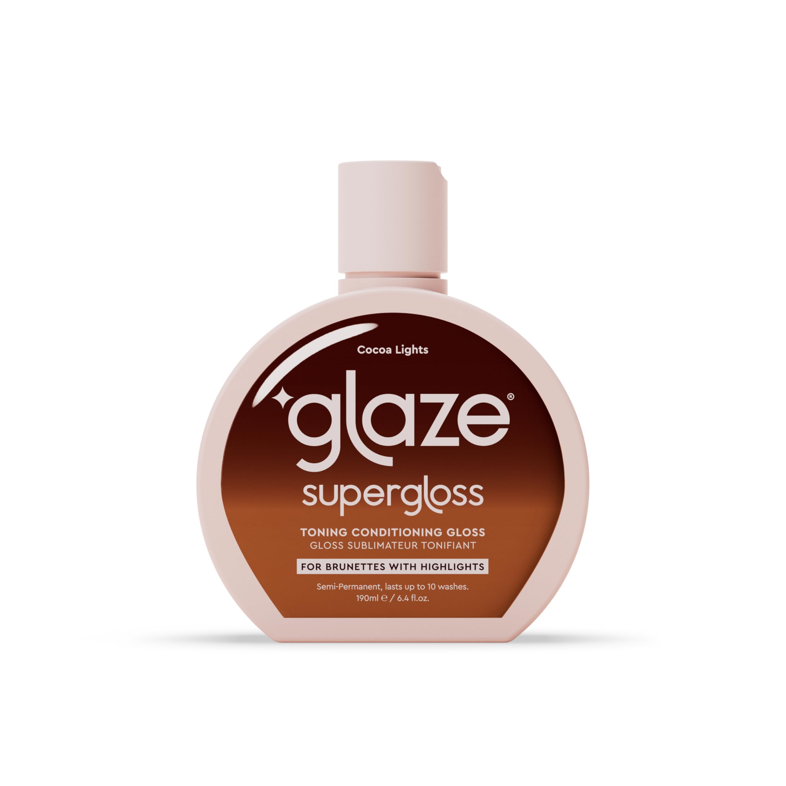 Glaze Super Gloss Color Conditioning Gloss – Cocoa Lights for Medium to Dark Brown Hair with Highlights – Rinse Out Semi-Permanent Hair Gloss that Enhances Color and Boosts Shine & Hydration