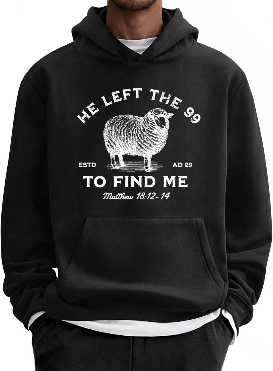 He Left The 99 To Find Me Sweatshirt & Hoodie Retro Christian Religious He Left The 99 Sweatshirt Unisex
