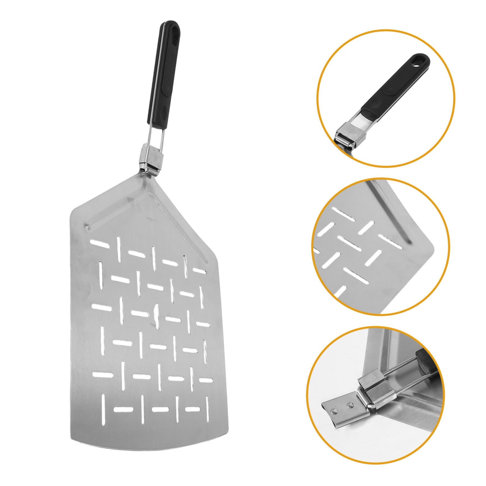 PRETYZOOM Paletta Per Pizza Fatta Spatola In Acciaio Perforata Accessori Manico Per - In Pietra Fori Rettangolari Per Torte Pane Pane Pollici Trasferimento