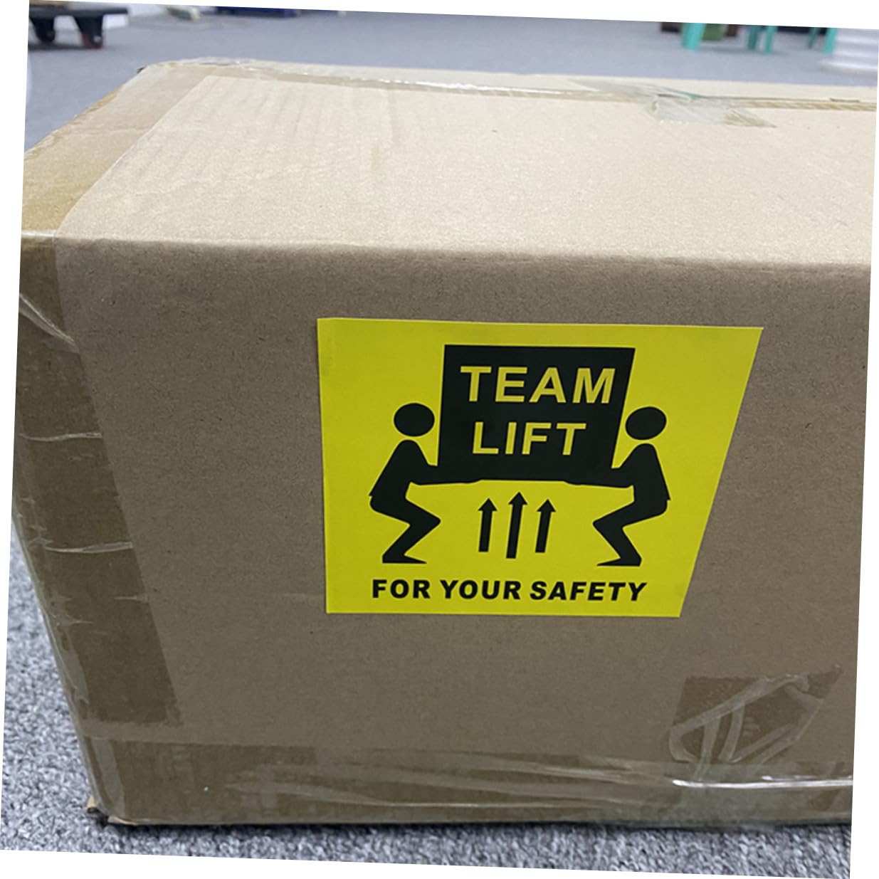 MAGICLULU 200 Etichette Adesive Gialle Team Lift Forte Adesione e Effetto Avviso per Spedizioni e Ospedali, Etichette Logistiche per Oggetti Pesanti
