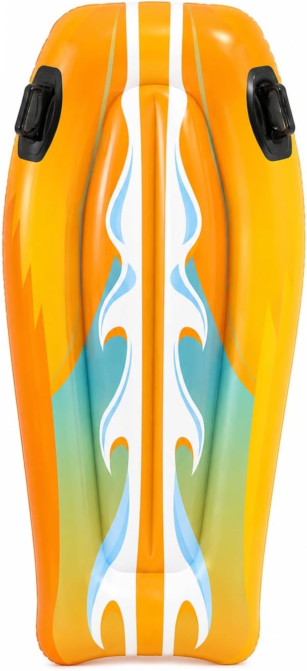 Inflatable Surf Board Style Pool Float for Adults & Kids 6+ | Floating Lounger with Headrest & Grab Handles | Blow Up Water Rider Air Bed for Beach, Lake & Water Games | Pack of 1