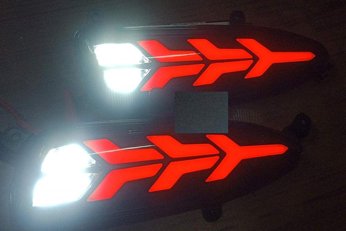 Walmotor�Car Reflector Led Brake Light Bumper(Rear/Back) Drl Compatible with Hyundai I20 Elite 2018(with Reverse Light Function) Three Arrow Design- Set of 2 Pcs with Wiring-image-40