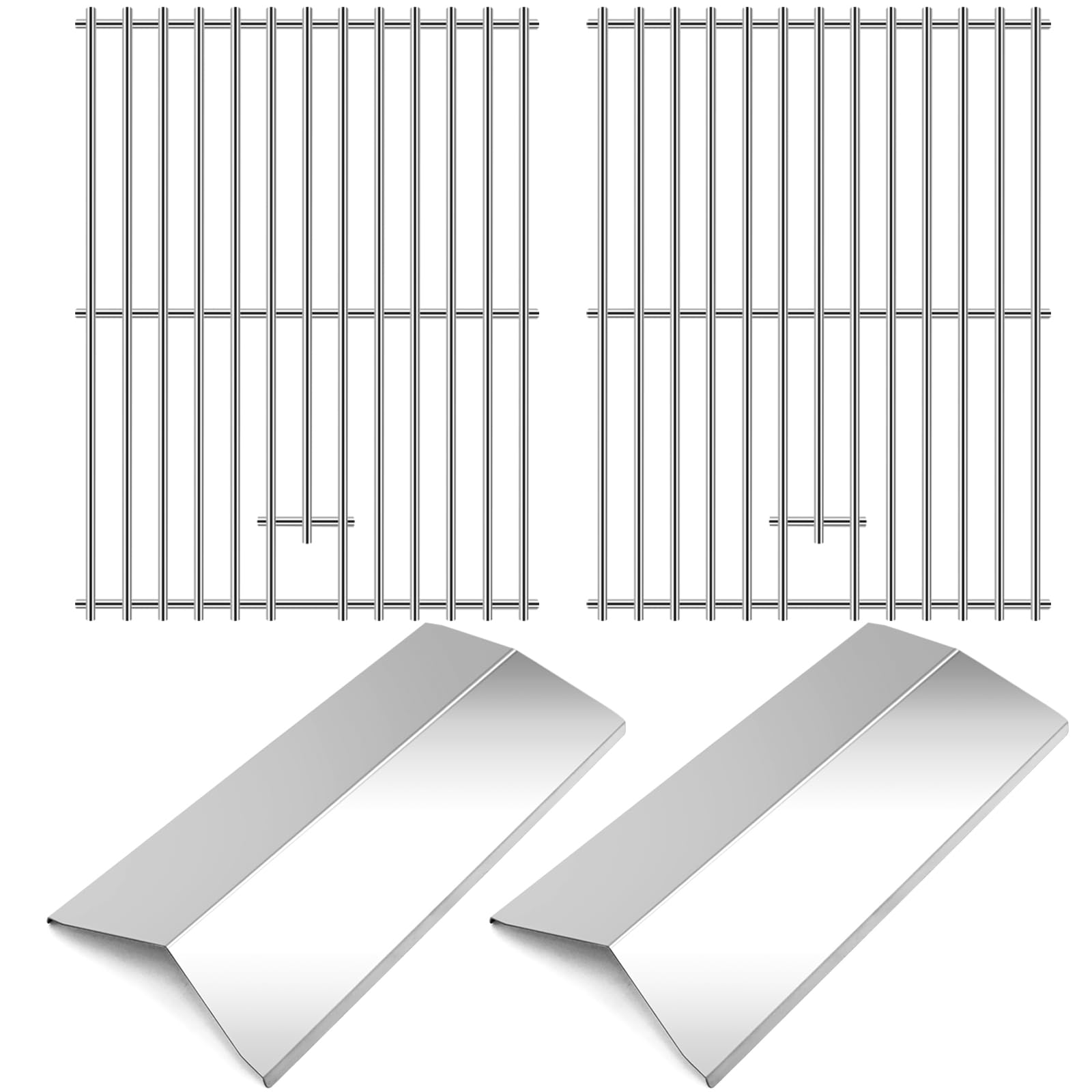 Criditpid Grill Replacement Parts for Cuisinart CGG-306 306-20087, Nexgrill 820-0033 820-0015 820-0007B, Grill Heat Plates & Cooking Grates for