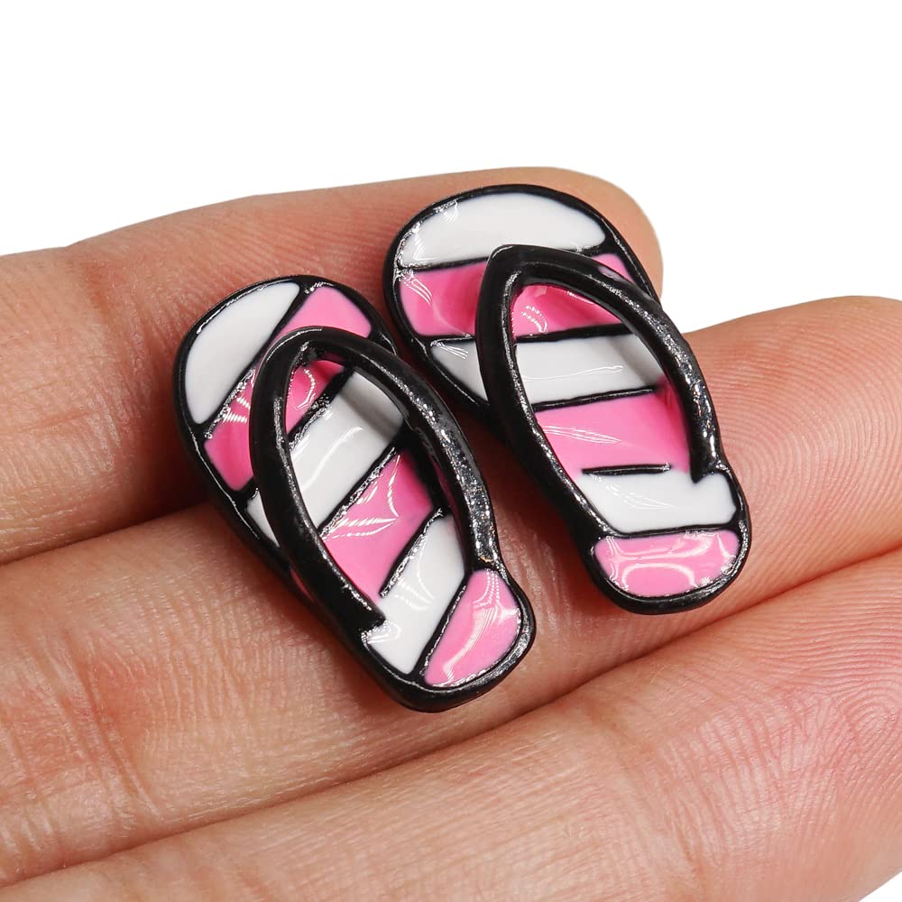 Odoria 1/12 Miniatur Flip Flops – Rosa, Für Puppenhaus & Dioramen, Aus Kunststoff