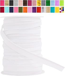Mandala Crafts White Maxi Piping Bias Tape with Welting Cord - 1/2 Inch Upholstery Piping Trim for Sewing, Cushions, Slipcovers, and DIY Decor - 55 Yards Lip Cord Trim