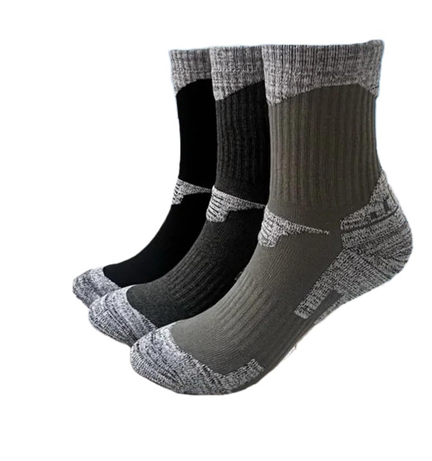 JIANZHONG Skisocken, 3 Paar, dicke Wandersocken, Kompression, rutschfest, Winter, Camping, Thermosocken, warme Sportsocken, Herren und Damen, Trekkingsocken, Snowboard