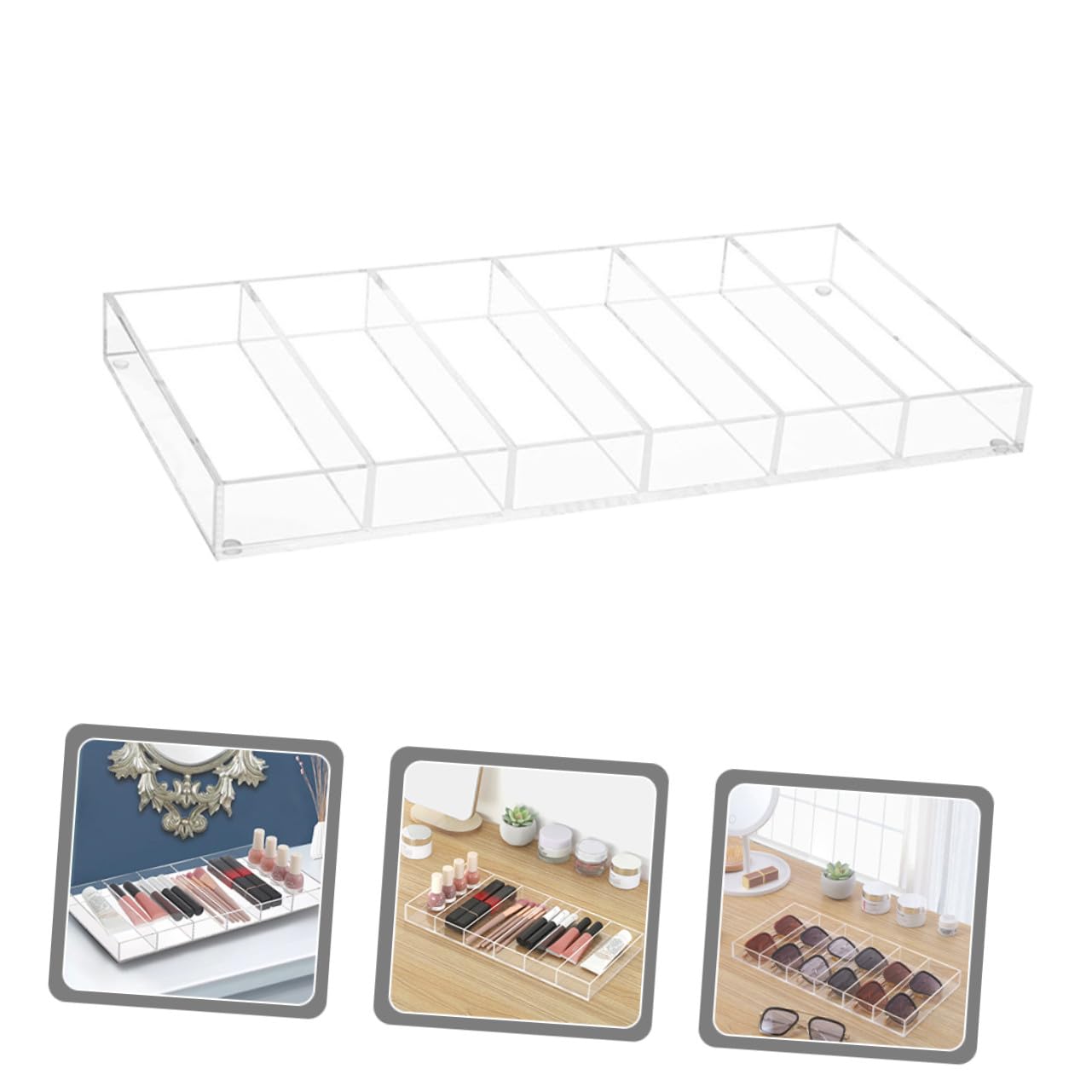 Espositore Organizer Occhiali da Sole in Acrilico a 6 Scomparti