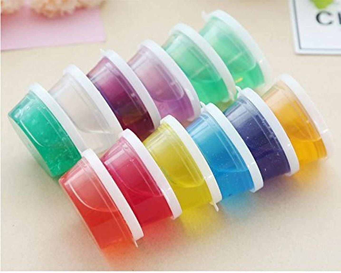 SC Mart Slime Kit, 6 Color Clear Crystal Slime Soft Jelly Clay Putty Toys, Mud Stress Relief Toy Jelly Toy for Kids, Adult, Children (Multicolor) 6 Pcs