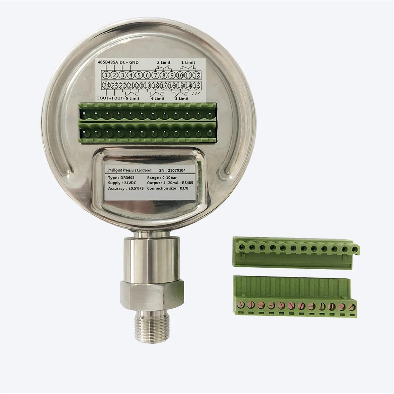 5-Relais-Druckregler mit Anzeige 0–100 MPa DC24 V Stromversorgung Drucksensoren Digitales Manometer(G3-8,0–0,16 MPa)