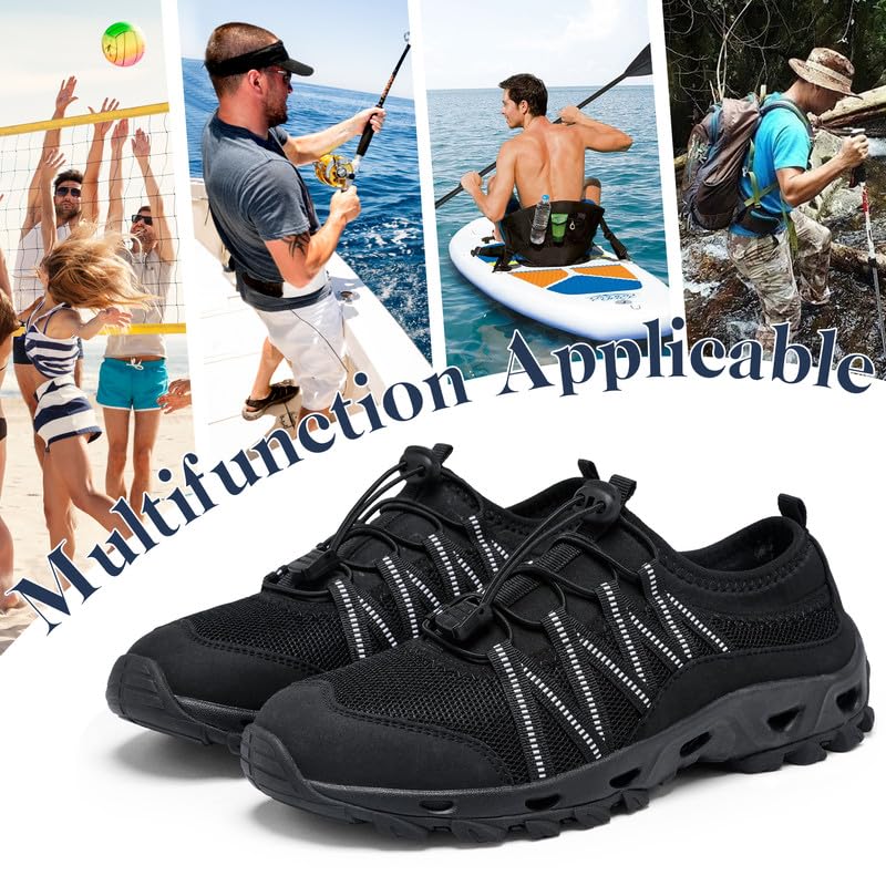 Image of SOBASO Water Shoes Quick Dry Lightweight Swim Shoes for Men Ideal Hiking Water Shoes Fishing Shoes River Shoes Beach Shoes Men Durable Comfortable Design