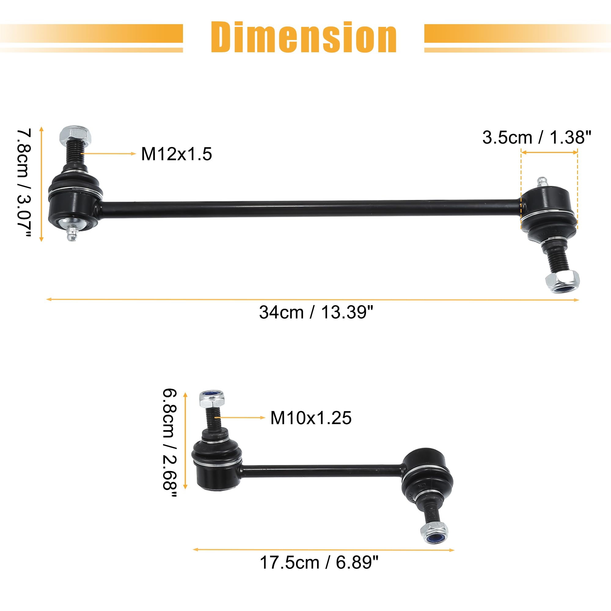 X AUTOHAUX 4 Pcs Front Rear Sway Bar Links No.K750124/K90716