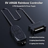 Vista 4 de DS Mini ARGB Kit de controlador de ventiladores de PC con función de juego uno a uno para ventiladores RGB de carcasa de computadora, disipador
