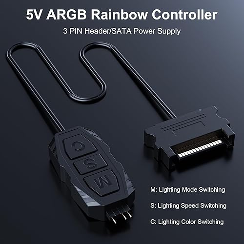 Miniatura 4 de DS Mini ARGB Kit de controlador de ventiladores de PC con función de juego uno a uno para ventiladores RGB de carcasa de computadora, disipador de
