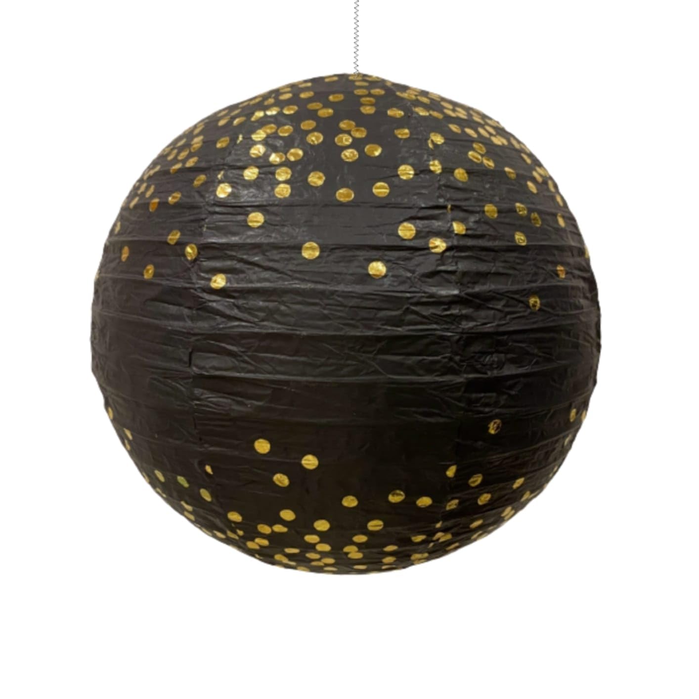 Wanna Party Black Gold Party Decorations 12 inch Round Chinese Paper Lanterns,Black with golden polka dots Paper Lanterns Decorative for Wedding Graduation Anniversary Diwali Birthday Party