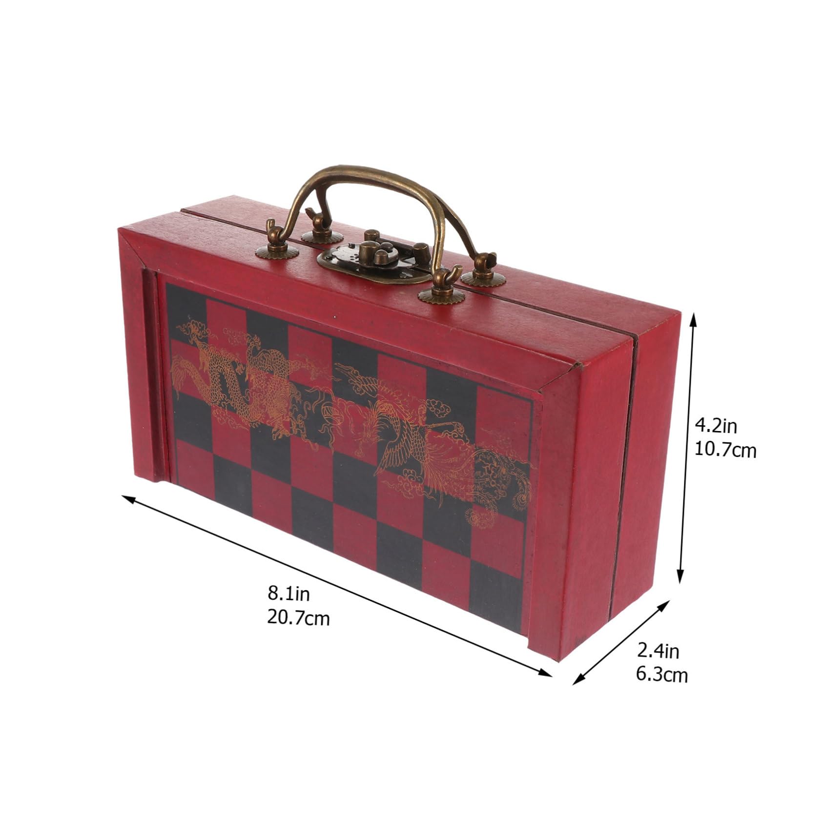 FRCOLOR Scacchi dal Design Retrò in Legno e Lega Scacchiera Pieghevole, Stabile e Portatile, Gioco Creativo per Tutta la Famiglia