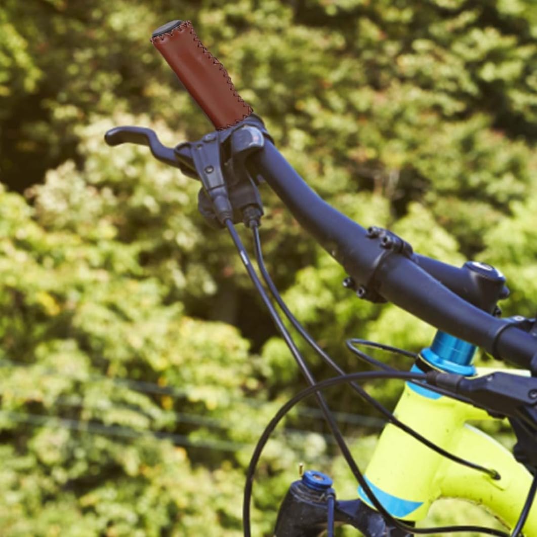 Poignées De Vélo Yosoo – Cuir PU, 22,2 Mm De Diamètre, 137 Mm, Double Verrouillage, Noir Ou Marron
