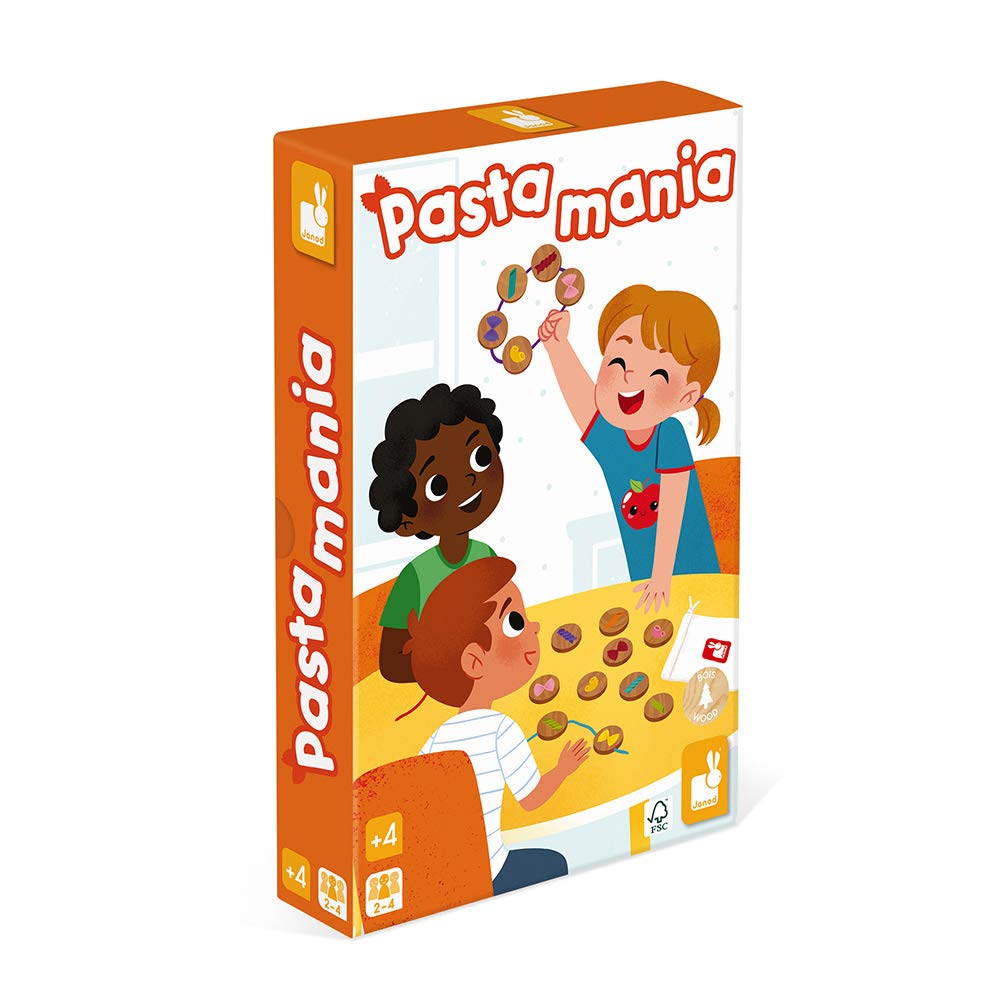 Janod - Pasta Mania - Gioco di società in Legno per Bambini - Gioco di Rapidità e Riflessi in Legno Massiccio Certificato FSC - Dall'Età di 4 Anni, J02638