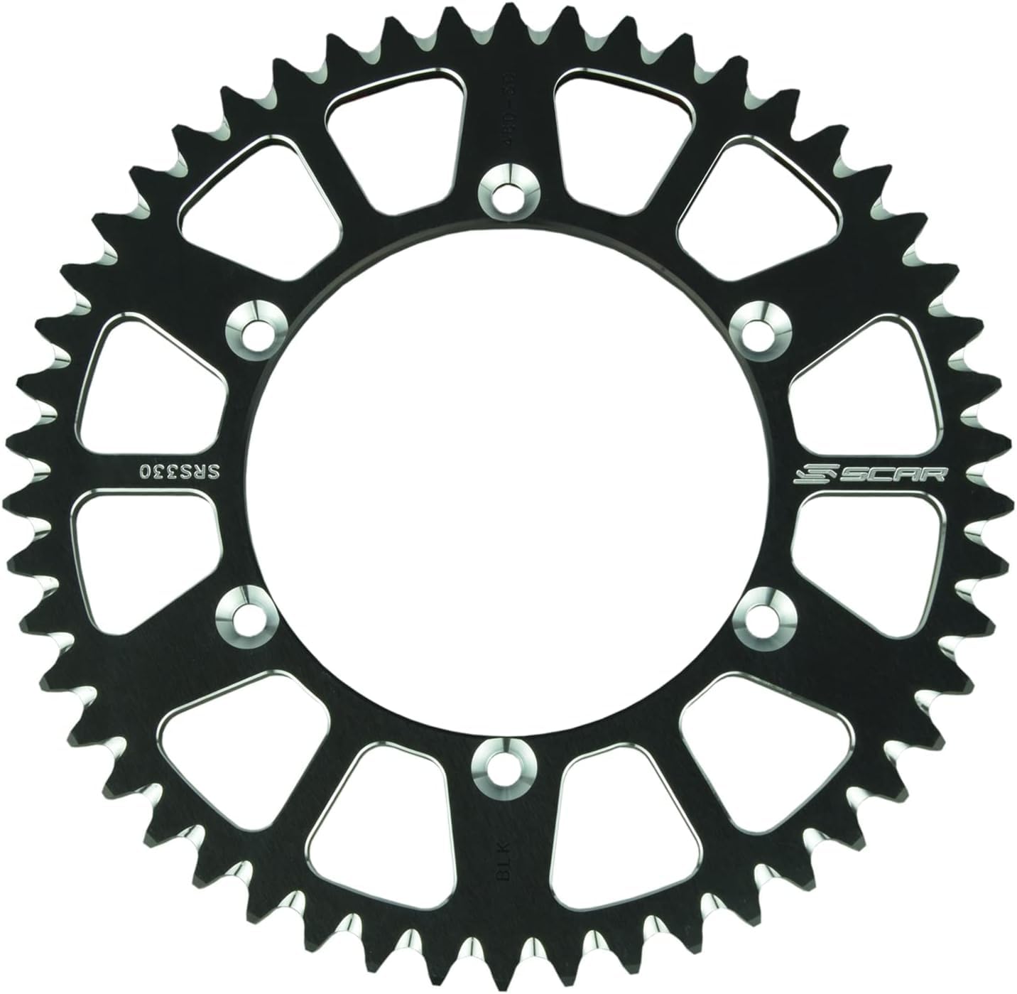 SCAR Couronne aluminium alu anti boue compatible avec YAMAHA YZ YZX YZF WRF YZFX 125 250 450 99-25 FANTIC XX XXF XE XEF 21-26, Noir - 50 dents