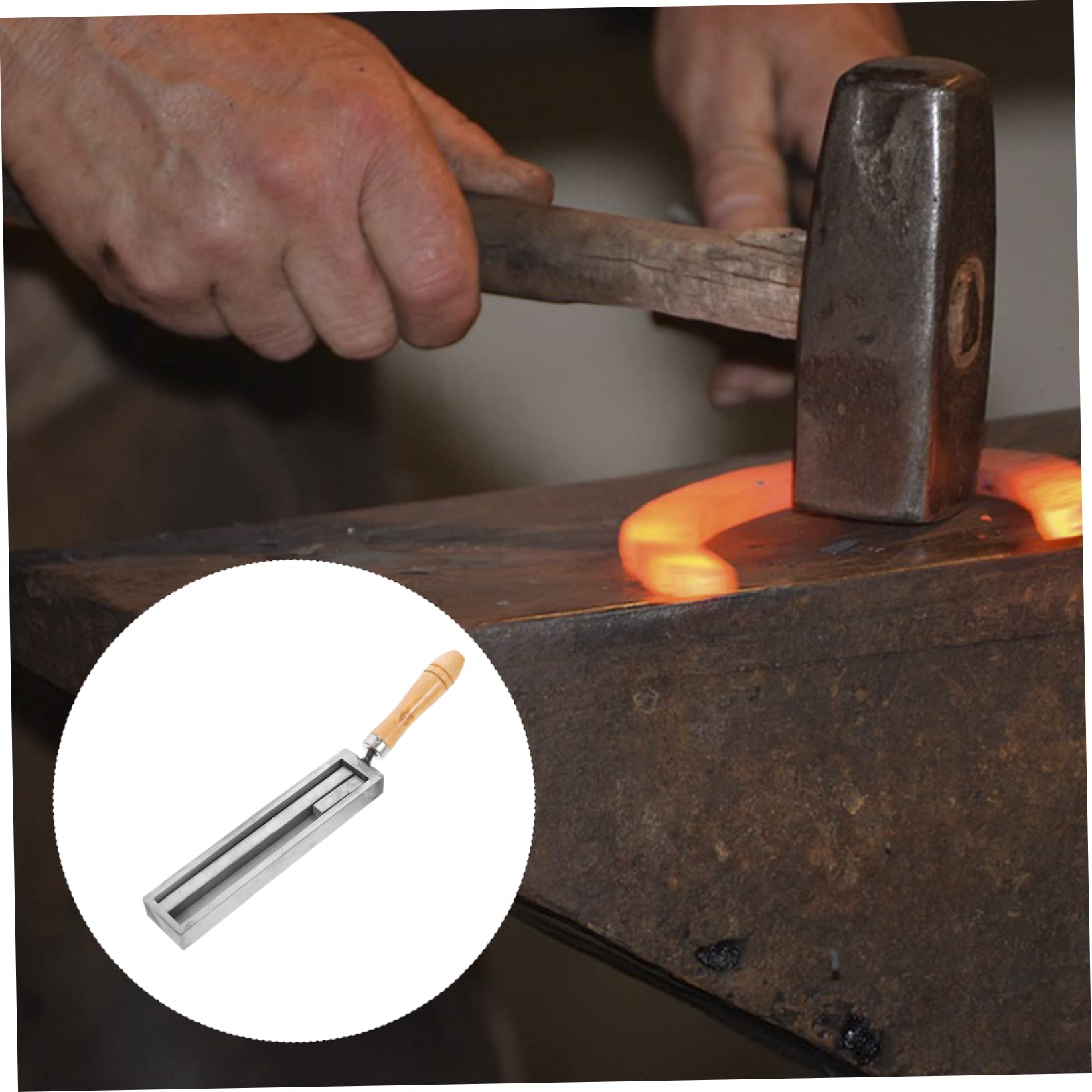 Moule à Fondre L’Or et L’argenté, Moule de Raffinage en Fer et Bois pour Couler des Lingots, Bricolage de Fusion et Moulage