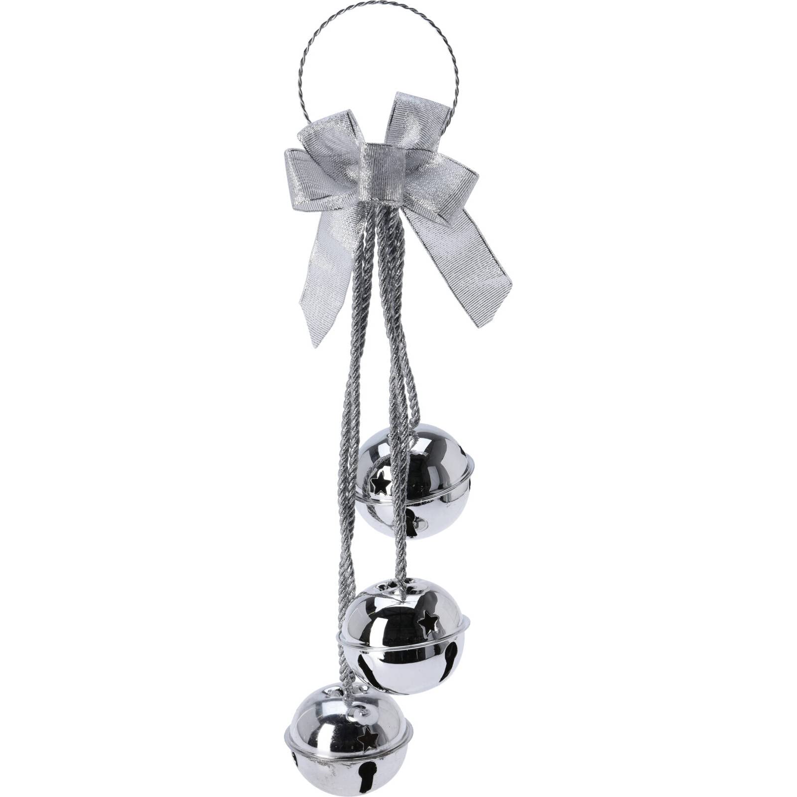Home Styling Collection Christmas Decorations Door Decor Bells, Set of 3, Color: Silver
