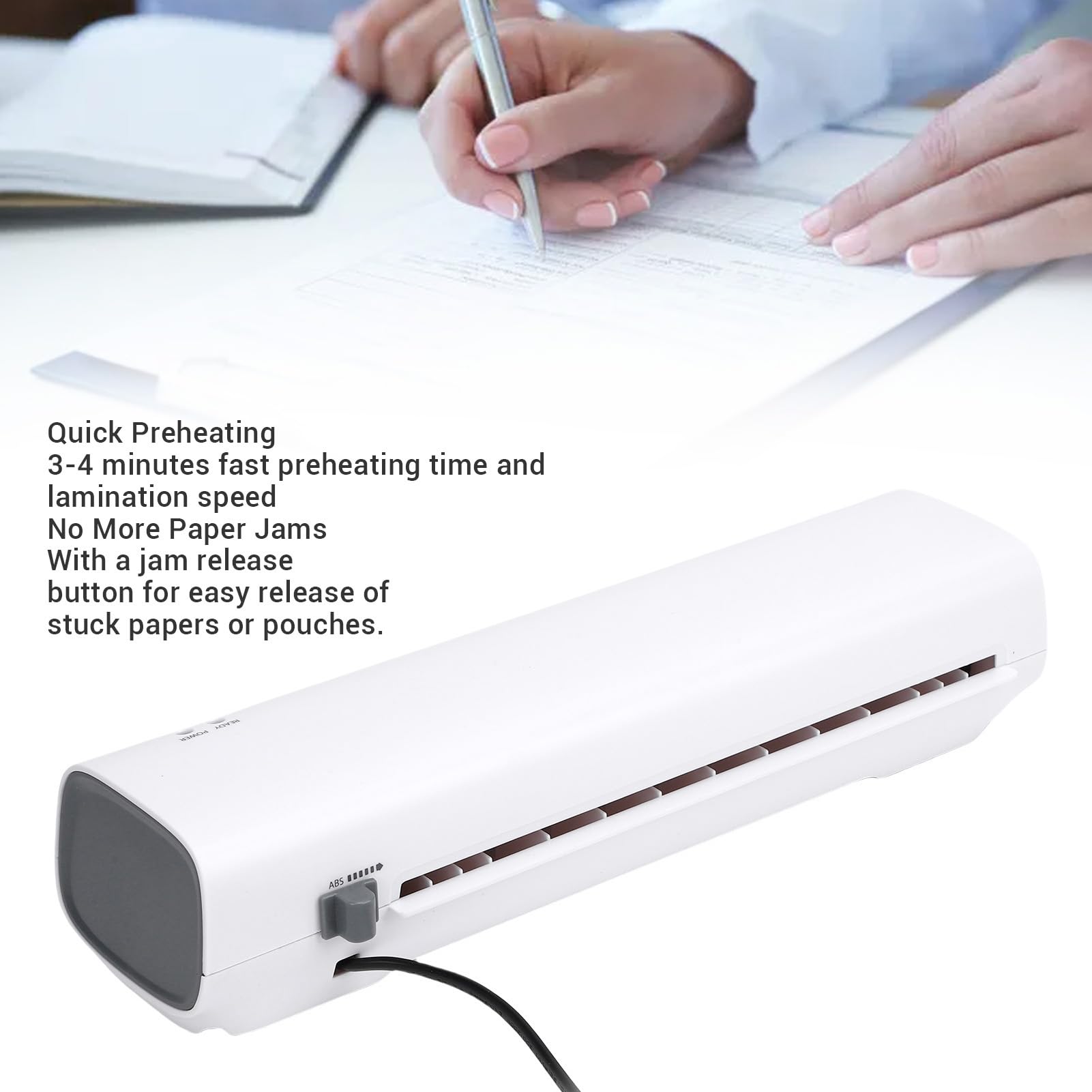 Laminatrice a Caldo Anti-inceppamento con Preriscaldamento Rapido, Plastificatrice Formato A4 230 Mm per Insegnanti di Casa, Ufficio e Scuola (Spina europea 220V)