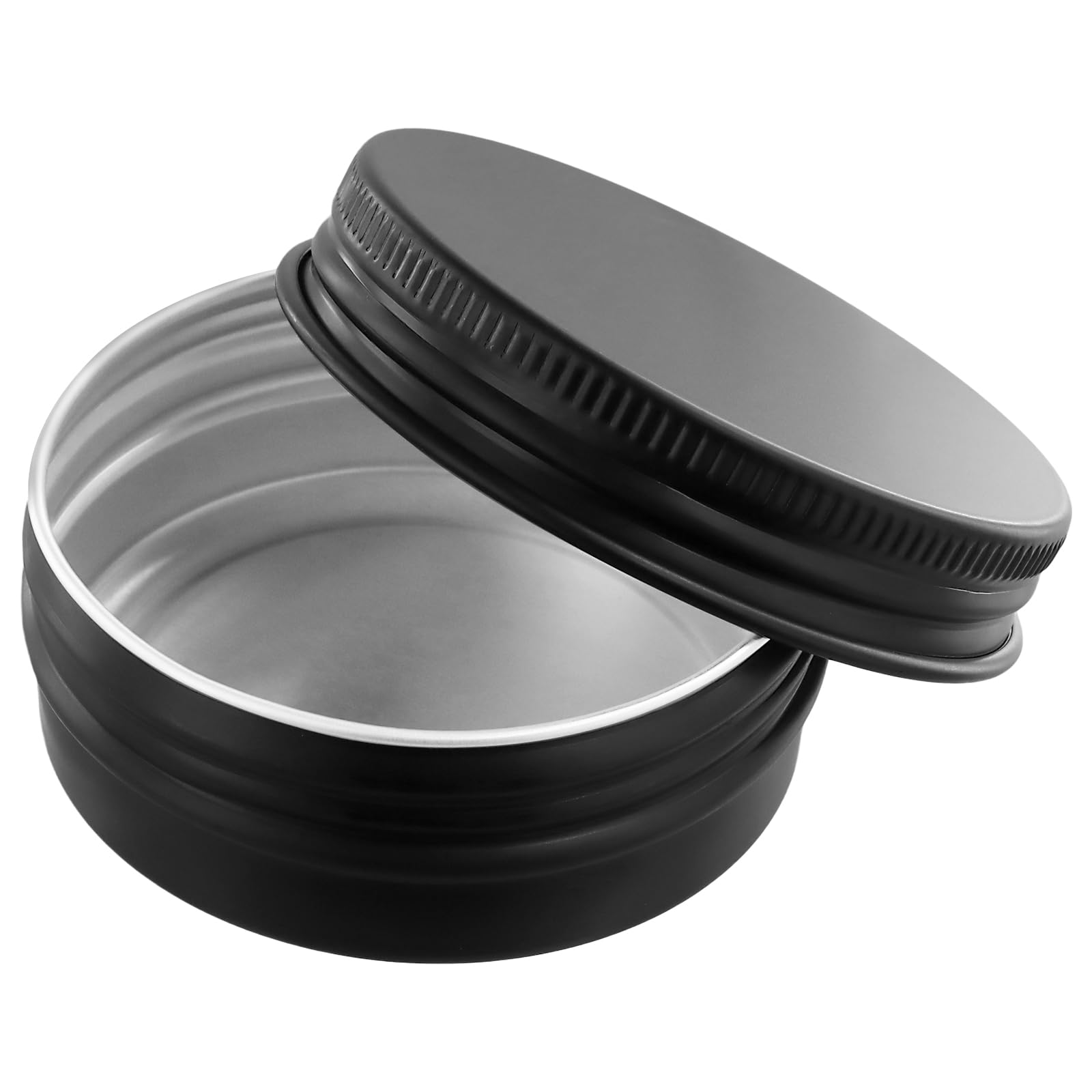 SENJEOK 60 PCS 30ml Black Aluminium Tin Jar, 52x20mm Aluminum Tin Containers with Lids, 1oz Round Candle tins for Candle Making, DIY Crafts - Image 3