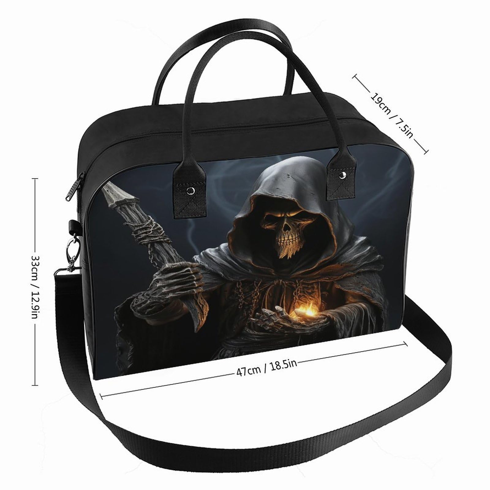 Grim-Reaper Laptop Tote Bag Casual Travel Handbag Multi Pocket Shoulder Bags for Work Travel
