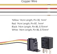 Vista 5 de Cable conector para relé de auto, de E Support, 12 V, 30 A, 40A, 60A, 80A SPST, SPDT 4 pines, 5