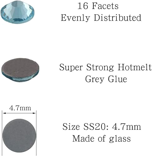 Miniatura 9 de Los diamantes de imitación Hotfix de forma redonda con parte trasera plana de cristal sueltas son fantásticas para decorar vestidos de novia,