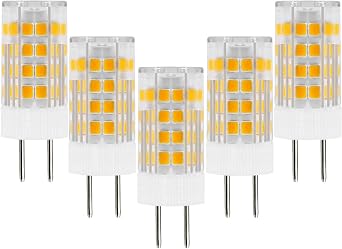 GY6.35/G6.35 AC/DC12V LED Bulb 4W Equivalent to 35-40W GY6.35 Halogen Lamp T4 JC Type Bi-pin Base Warm White 2700K, Non-dimmable 5 Pack