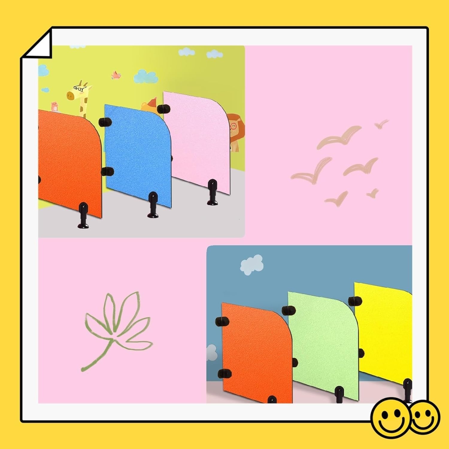 Urinal Partition,Wall-Mounted Urinal Baffle, Children's Urinal Divider, Urinal Privacy Screen, for Schools, Kindergartens, Shopping Malls, Public Places(Rose,1Pcs)