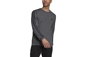 adidas Men's Cool & Comfy Essentials Fleece Three Stripes Sweatshirt