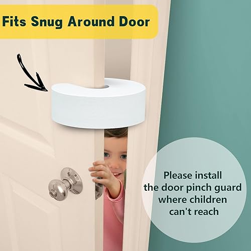 Miniatura 5 de BYETOO - Paquete de 8 protectores de puerta para dedos, tapón de puerta a prueba de bebés, protege los dedos de los niños con protector de espuma