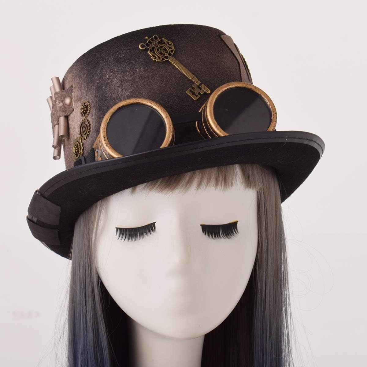 GRACEART Steampunk Hat Vintage Gears and Rivets Hat Steampunk Top Hat, Style-20, Head circumferences=58cm - Image 5