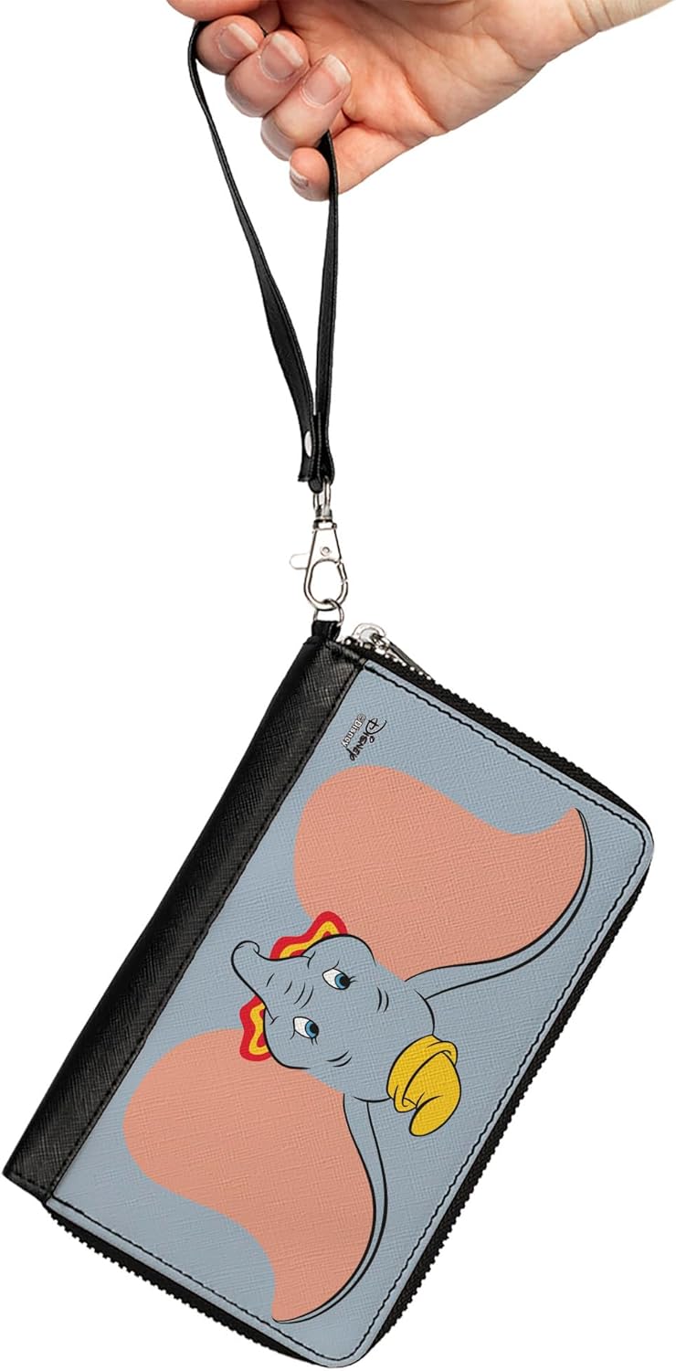 Buckle-Down Women's PU Zip Around Wallet Rectangle-Dumbo, 7.5"x4.5"