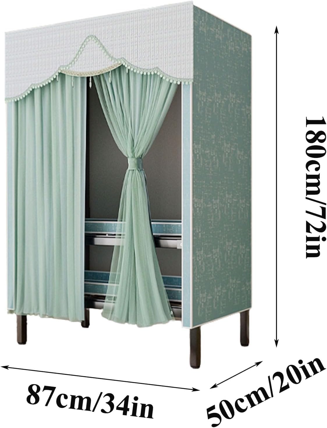 Rieort Small Closet Steel Frame Wardrobe Closet Foldable Wardrobe Clothes Closet Saves Space for Hanging Wardrobe Storage Closet