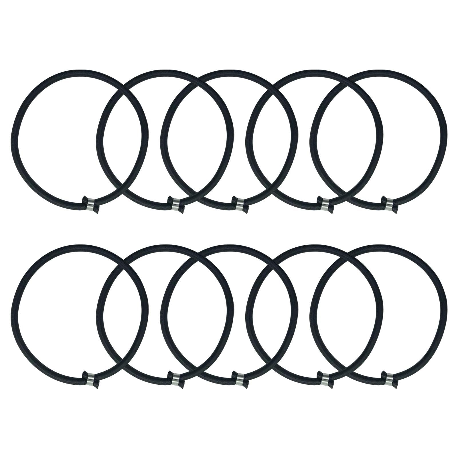 LOVIVER 10Pcs Trampoline Elastic Rope Elastic Ties Wear Resistant 8mm Replacement High Elastic High Jump Bungee Cord for Fitness Trampoline Canopy, Black