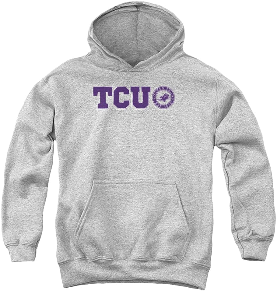Texas Christian University Official Block Text Youth Kids Boy/Girls Pull-Over Hoodie Sweatshirt