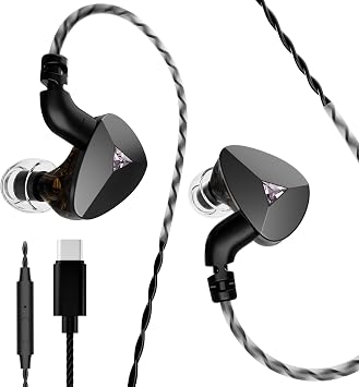 USB C Wired Earbuds with Microphone HiFi Stereo Sound USB Headphone Noise Cancelling in-Ear Earphones for PC Laptop Mobile gameing Video Calls Music Plug & Play USB Earphones